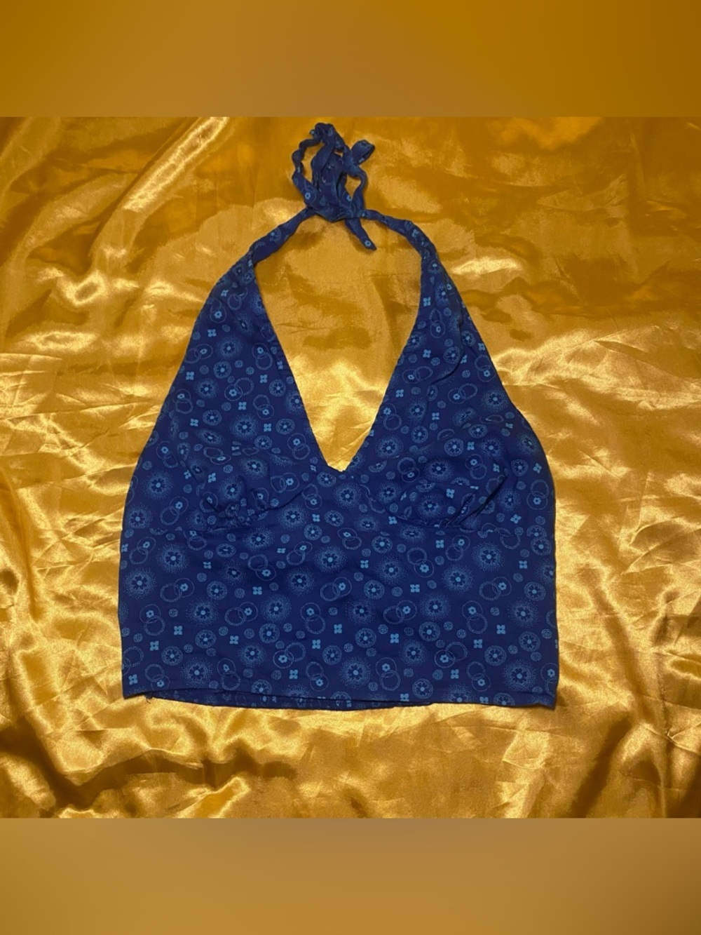 Y2K Blue Halter Crop Top - Picture 2 of 7